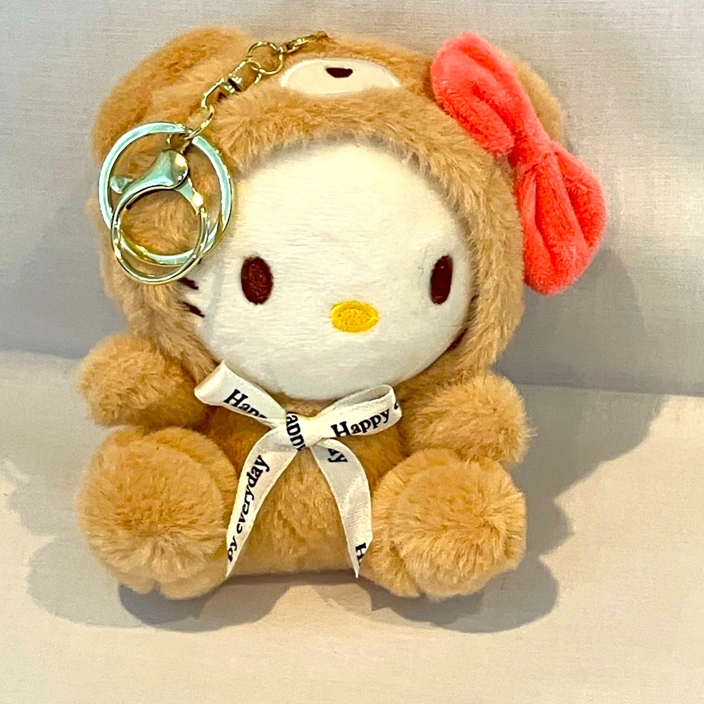 Cute Plush Toy with Pink Bow
